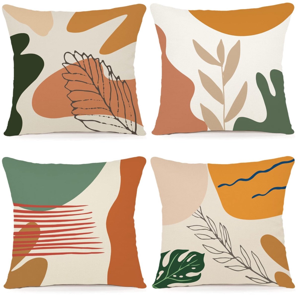 Set van 4 Decoratieve Kussenhoezen - 50 x 50 cm Geometrisch Design