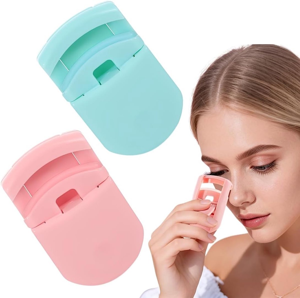 Draagbare Krultang voor Nauwkeurige Wimpers, Perfect voor Vrouwen en Meisjes, Compact en Handig, 5.9X3.6 Cm