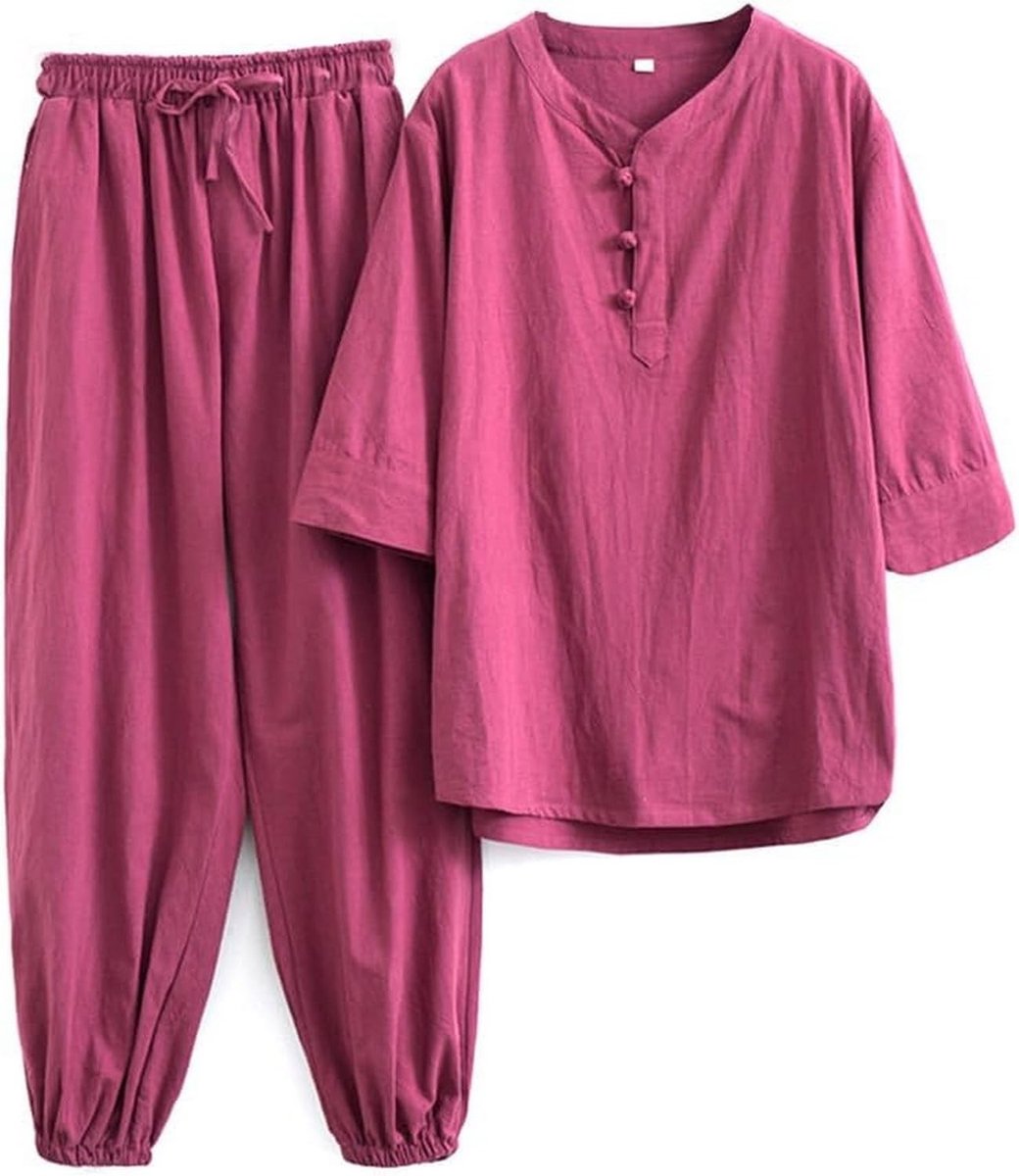 Tai Chi Kleding - Katoen en Linnen - Rood M