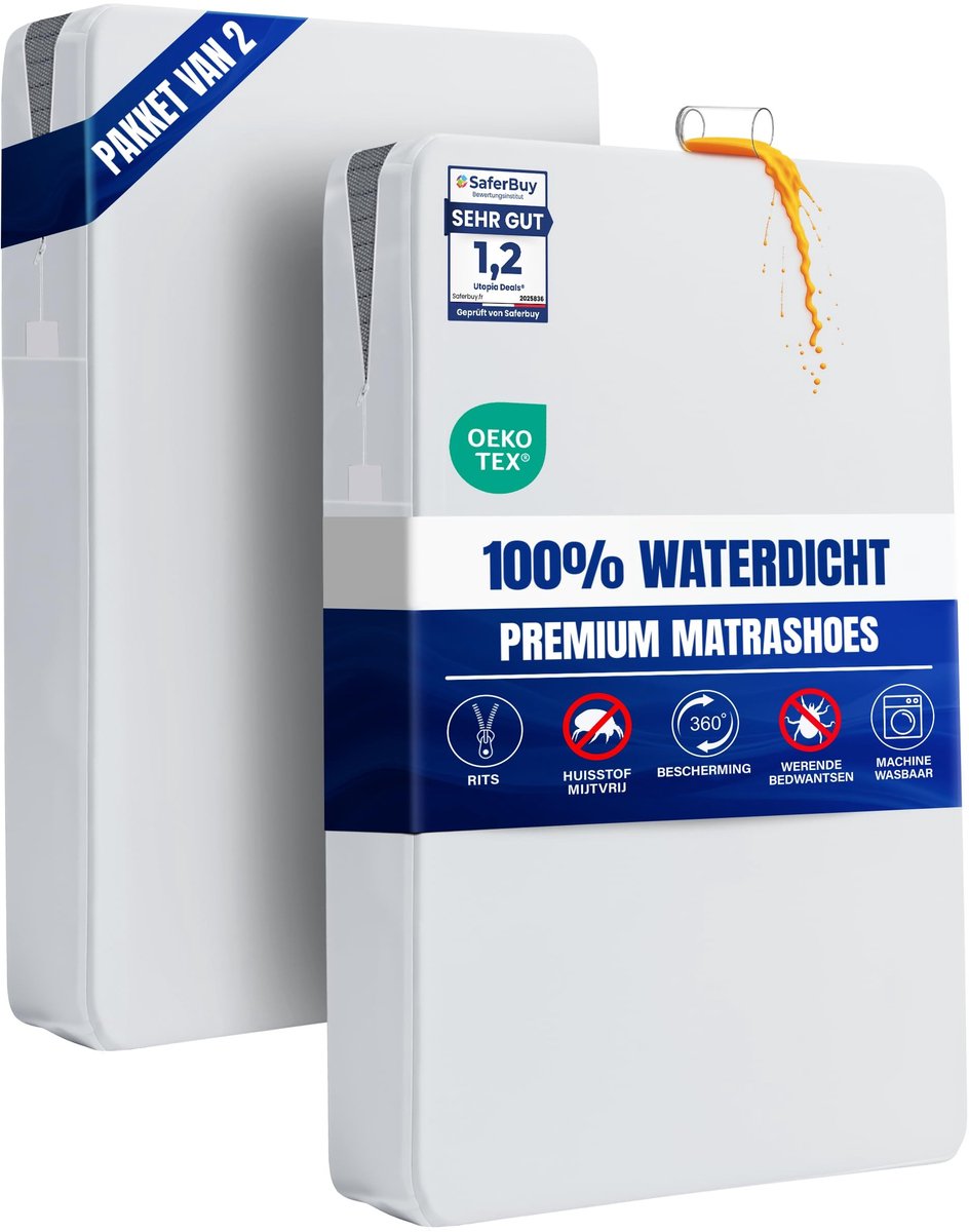 Waterdichte Matraskap - Bescherming tegen insecten en stofmijten - Maat 135x190cm