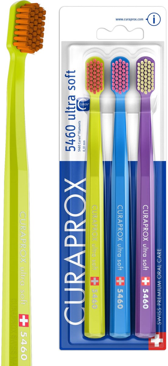 Tandenborstel voor volwassenen - Ultra zachte Curen haren - Groen, Blauw of Paars