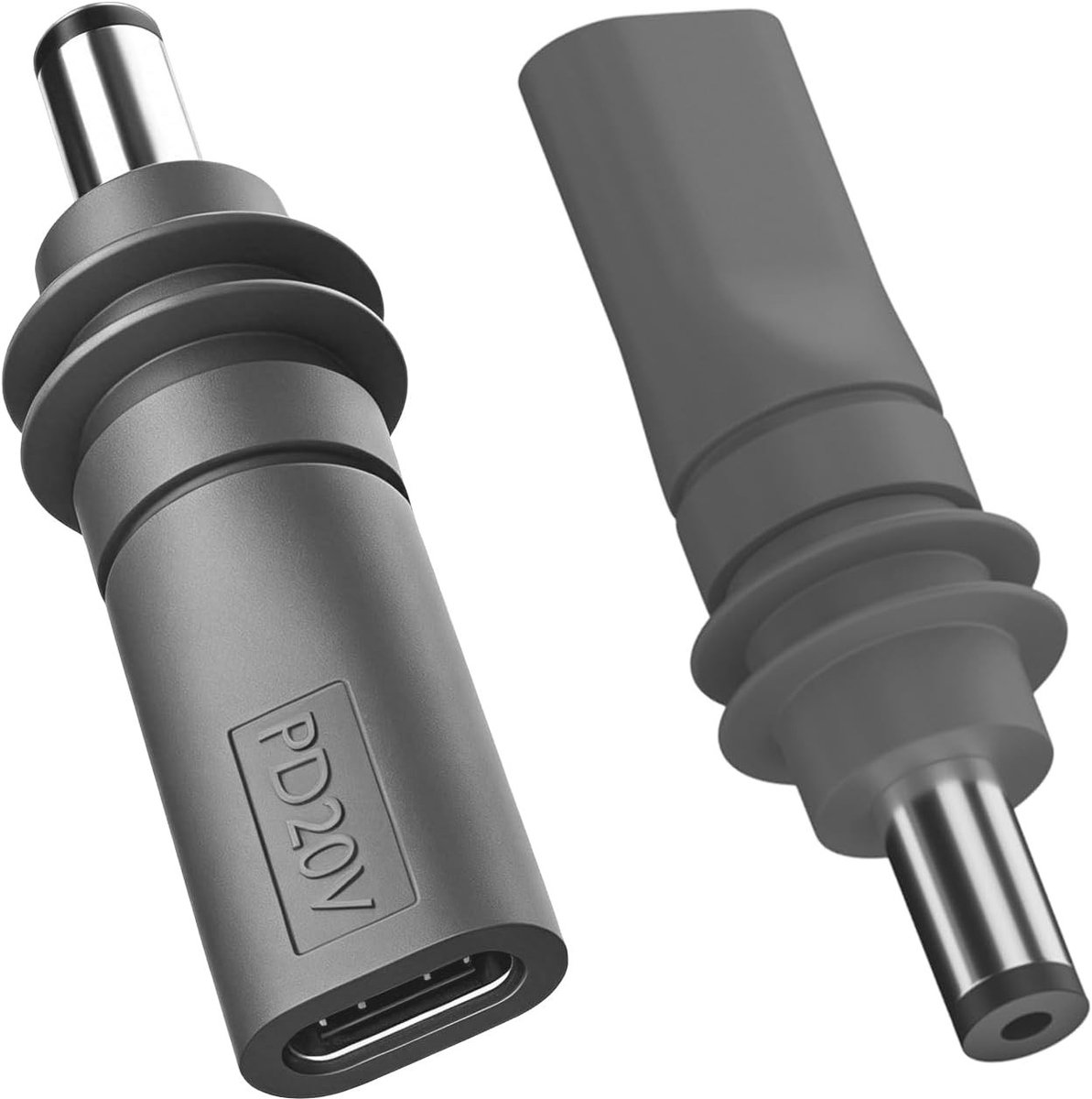 5,5 mm DC naar USB C stroomadapter set van 2 - Geschikt voor opladen en dataoverdracht