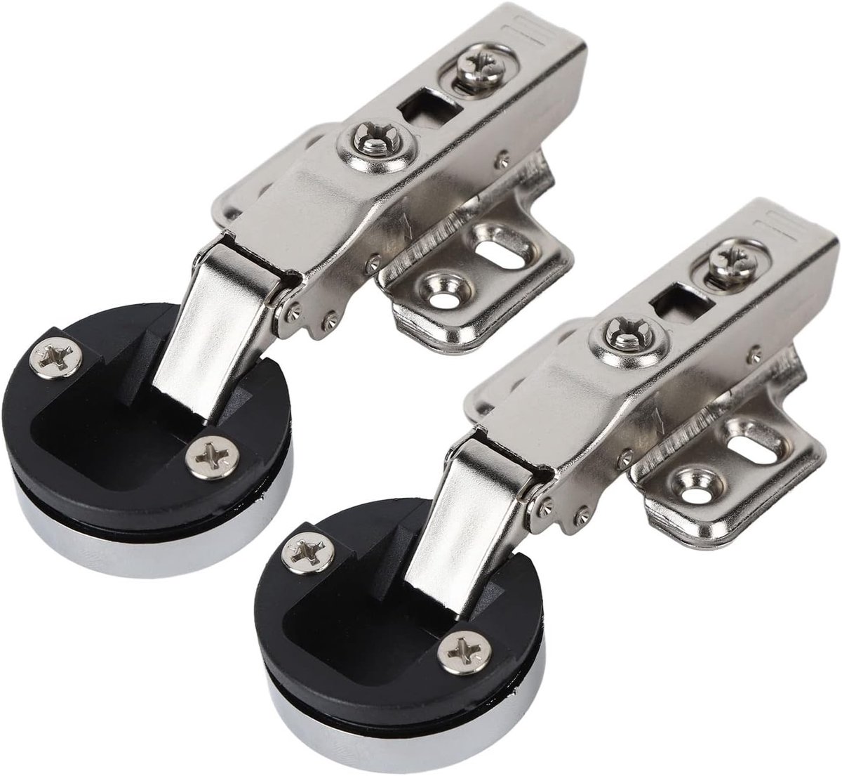 Set van 2 Stalen Scharnieren voor Glazen Deuren met Dempfunctie en Volledige Overlay 18mm