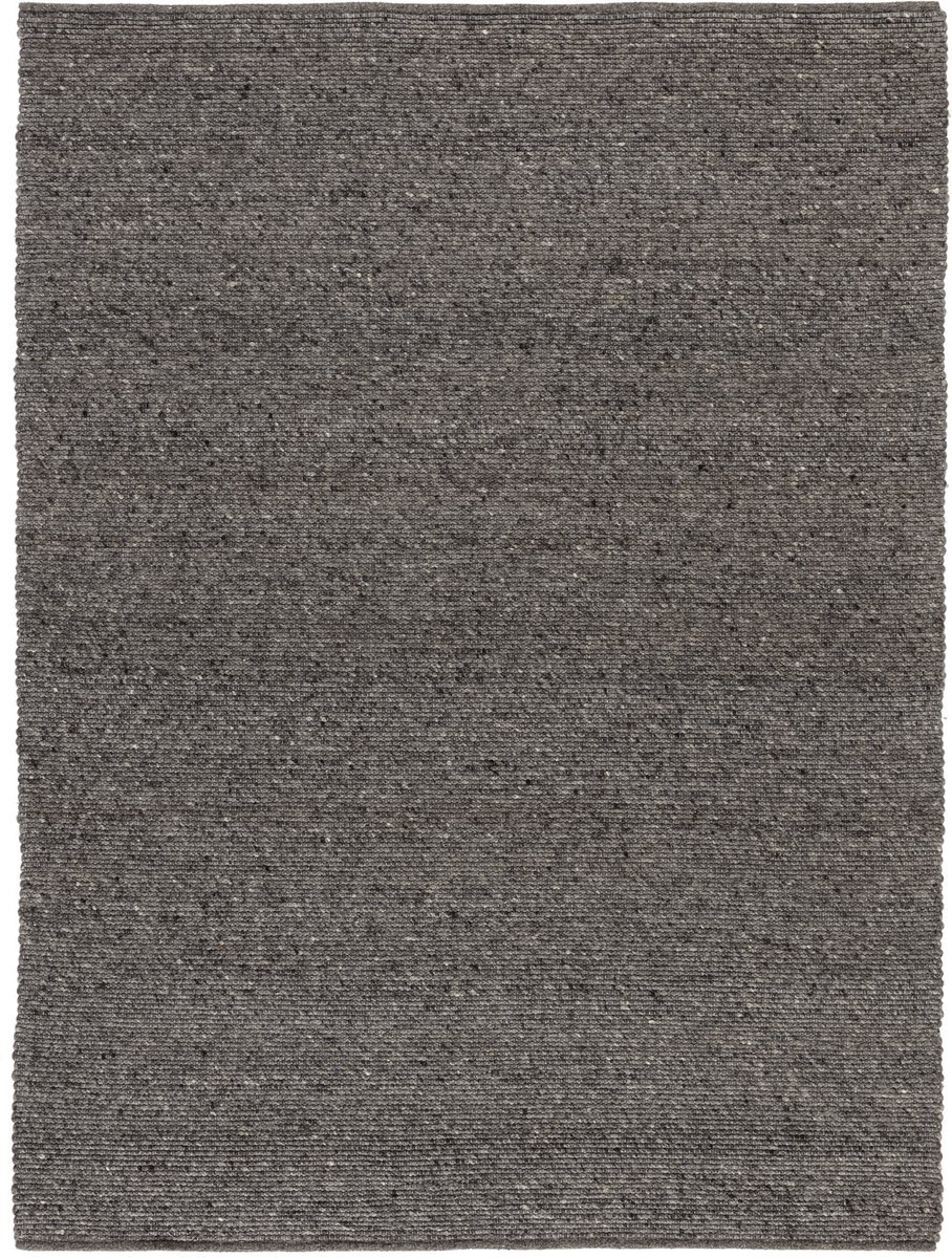 Lino Alba Charcoal Vloerkleed 200x300cm - Donker Handgeweven Wollen Tapijt van 100% Viltwol - 12mm dik - 2,8kg/m² - Vloerkleed voor o.a. Woonkamer, Eetkamer, Slaapkamer en Hal
