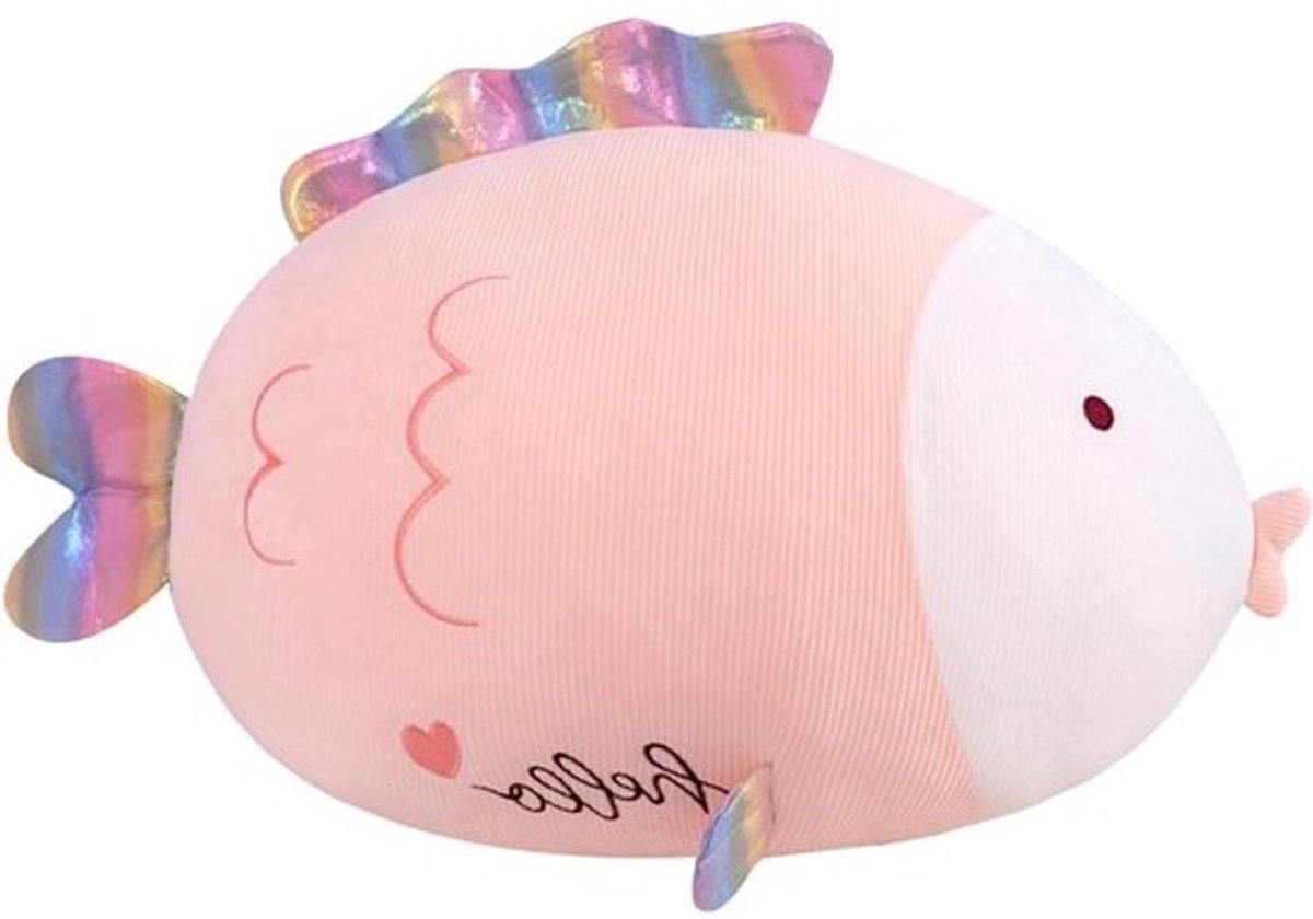 Vis Pluche Kussen - Zacht Vis Speelgoed - Decoratie Kamer - Super Zachte Stof - 90 cm - Roze