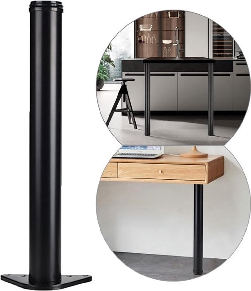 Meubelpoten - Tafelpoten Bureaupoten - Meubels Stabiliseren - In Hoogte Verstelbaar - 110 cm - Zwart