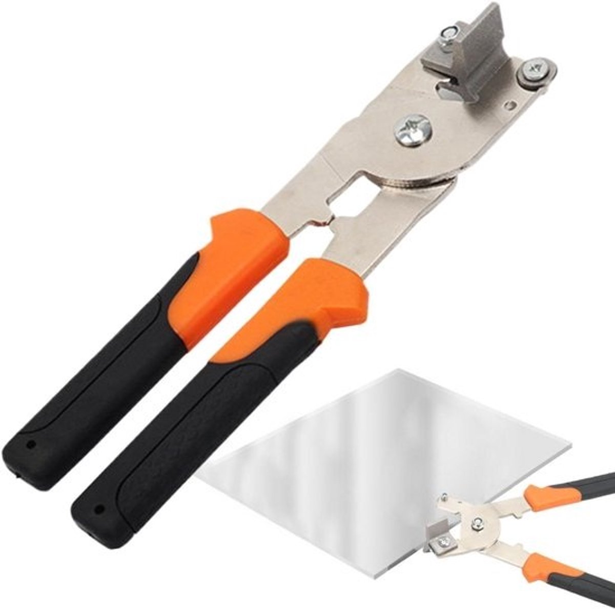 Tegeltang - Mozaïek Tang Glas Snijder - Nauwkeurig Tegels Snijden - Ergonomische Soft-Grip - 21 cm - Zilver