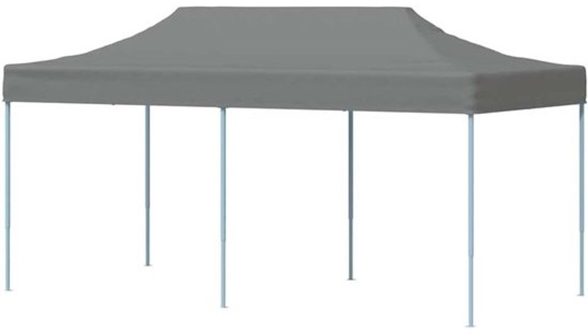 Opvouwbare Partytent - Pop-up Tent Tuin - Outdoor Evenementen - Gepoedercoat Stalen Frame - 3 x 6 m - Antraciet