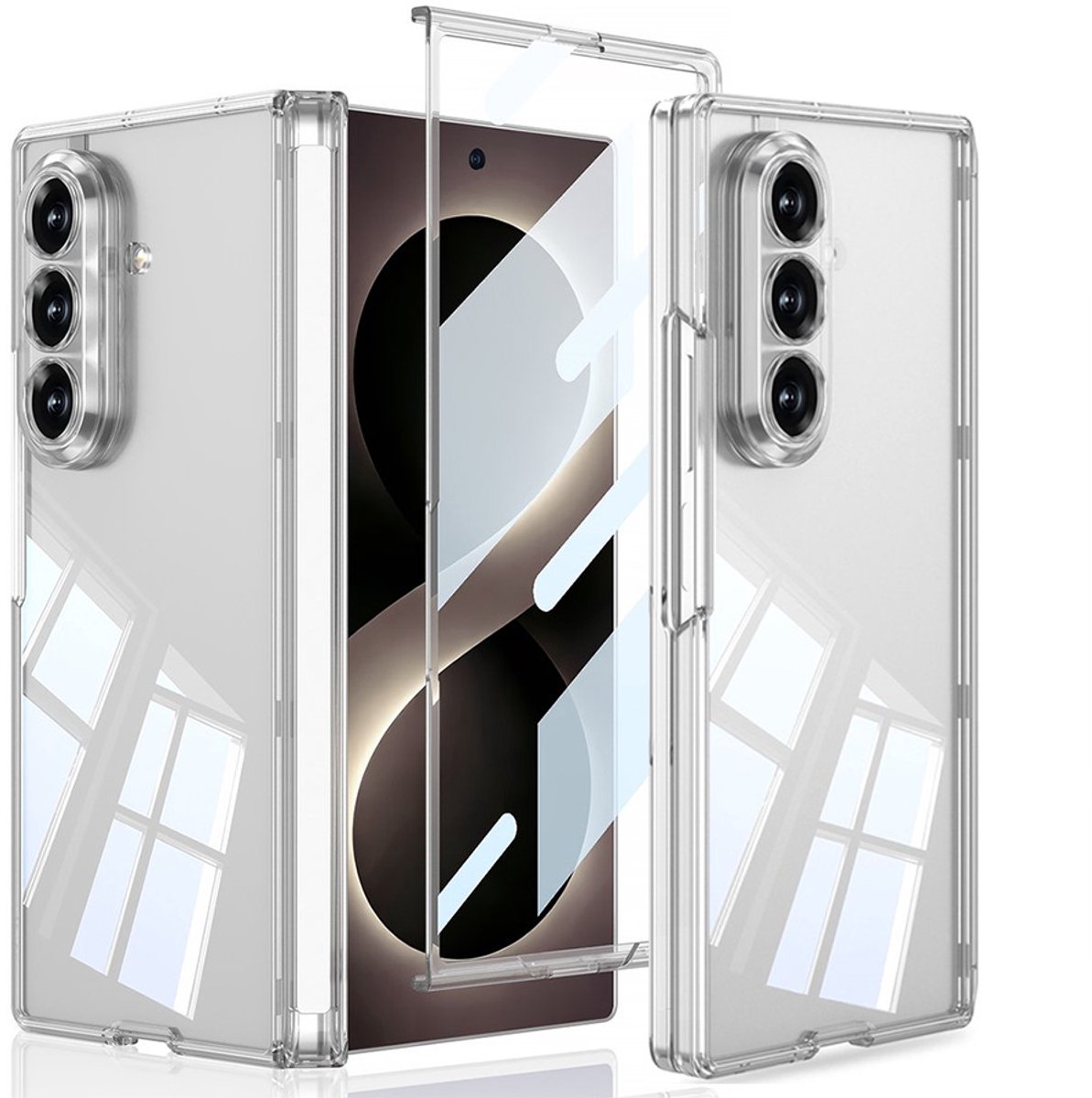 CaseMania Backcase hoesje geschikt voor Samsung Galaxy Z Fold 8 Ultra - Transparant - TPU (Zacht) - Ultra Dun - Ingebouwde Screen Protector Fingerprint Compatible