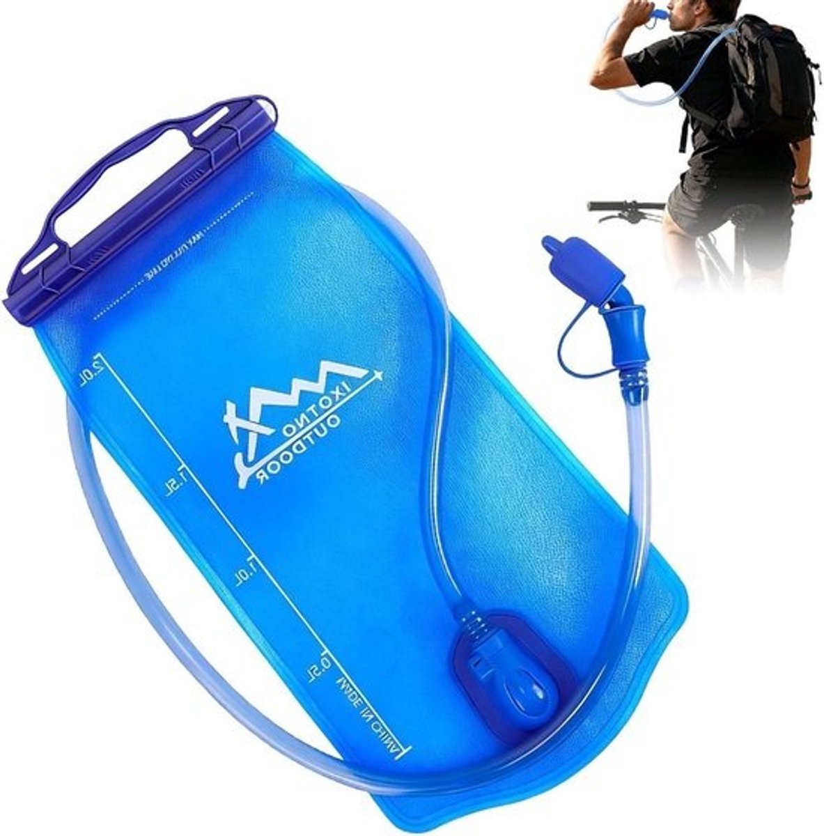 Waterzak - Hydratatiepakket - Buitenactiviteiten - Lekvrij ontwerp - 2 liter - Blauw