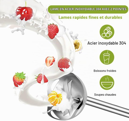 Staafmixer, 400 W, voor babyvoeding, smoothies, sauzen en soepen (zwart) — afbeelding 5