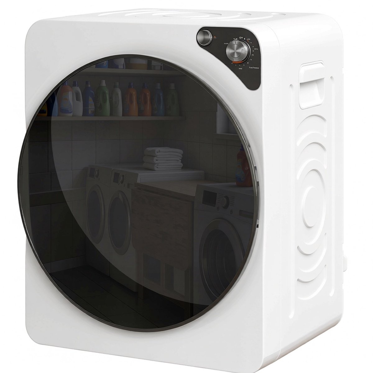 TEKROA® Draagbare mini-droger - 5 kg - 5 programma's, 1000 W, tot 60℃ - timer, roestvrijstalen trommel, voor thuisgebruik - wit