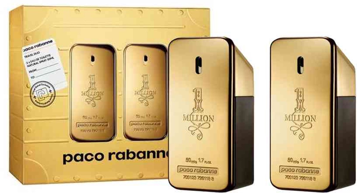 Paco Rabanne Set 1 Million Travel Duo Pack - 2x Edt 50ml - Eau de Toilette