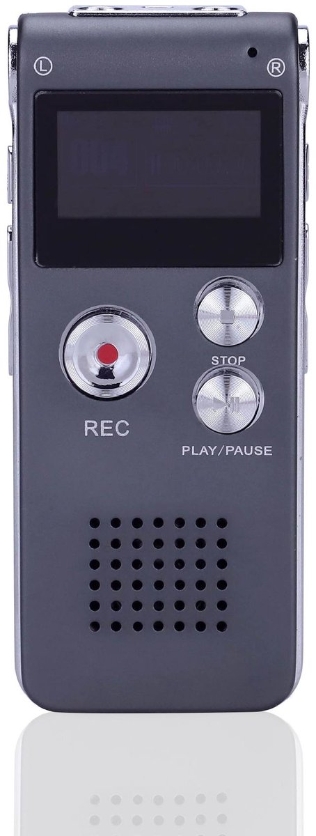 Digitaal dicteerapparaat, 8 GB audio-opnameapparaat, digitale voice recorder met spraakherkenning voor interview, lezen, vergaderingen en lezingen