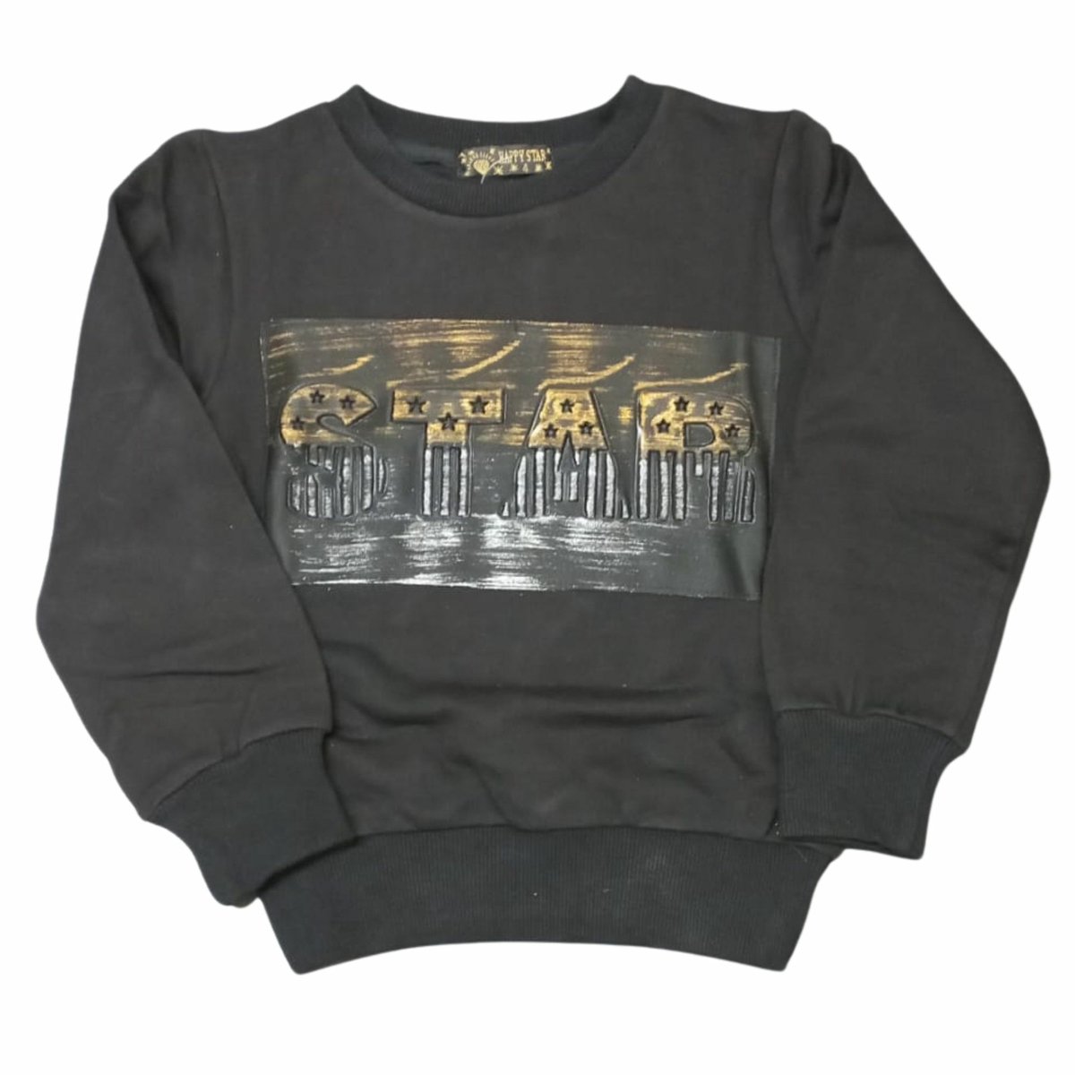 Zwarte sweater met 3D print - Zwart - 98/104