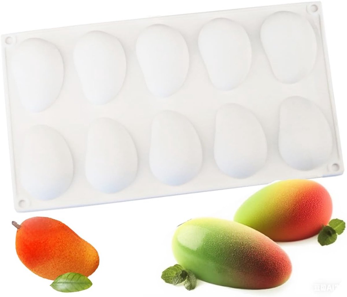 Siliconen Mango Vorm 3D - Bakvorm Voor Muffins Pudding Cake Jelly En IJsblokjes - Geschikt Voor Desserts En Snacks