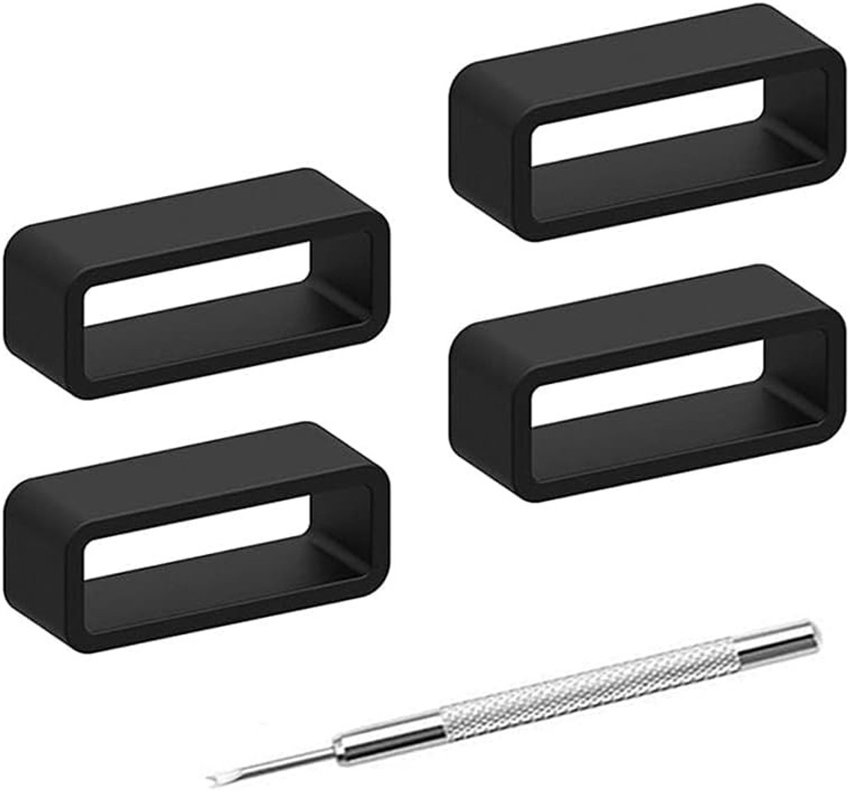 Rubberen Horlogeband met Siliconen Loop en Vervangring voor Diverse Maten 14mm tot 28mm, Duurzaam en Comfortabel