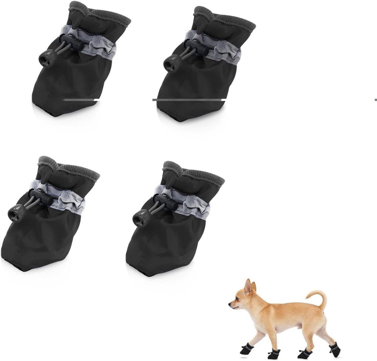 Honden schoenen set van 4, ademend en verstelbaar met antislip zool voor optimale pootbescherming, perfect voor binnen en buiten in de lente en zomer