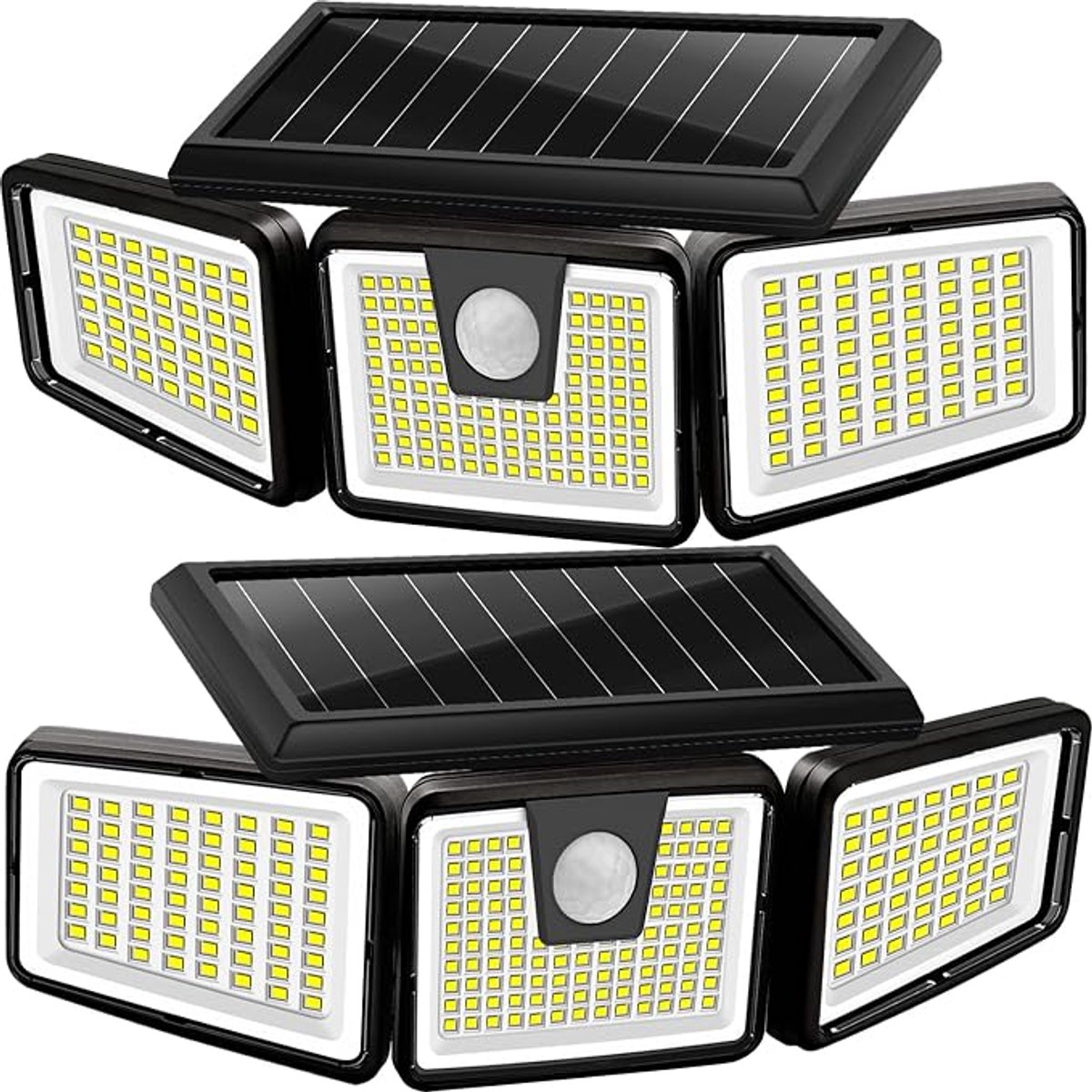 Solar Wandlamp Set Van 2 - LED Buitenverlichting Op Zonne-Energie Met Bewegingssensor - Waterdichte Veiligheidslampen Voor Tuin, Schutting En Gevel