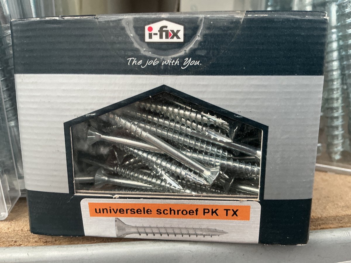 Houtschroeven. 4.0 x 60mm. Lang. Platkop. Torx. Verzinkt. 100 stuks. Ifix.