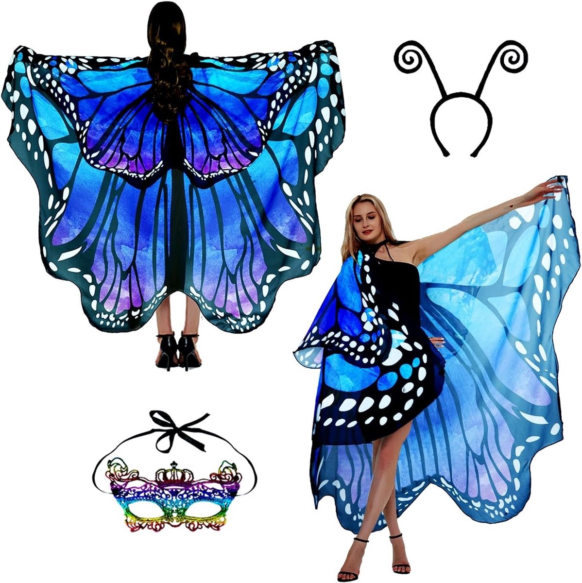 Vleermuis Kostuum voor Dames met Vlindervleugels, Perfect voor Carnaval en Feestjes
