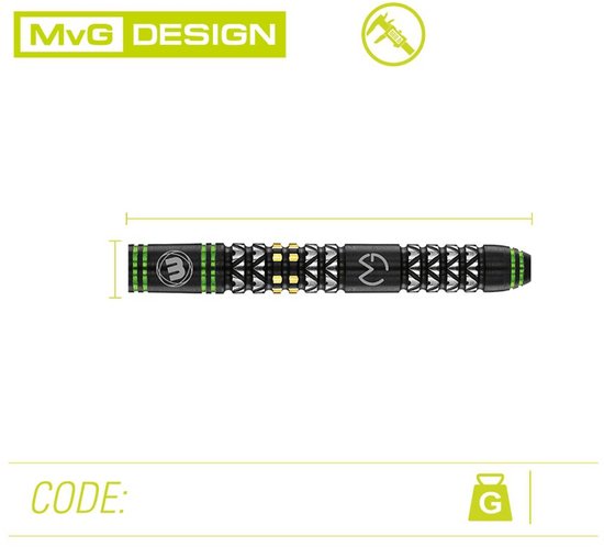 WINMAU - Michael van Gerwen MvG Vantage: Steeltip Tungsten Dartpijlen Professioneel - 24g van Winmau — afbeelding 5