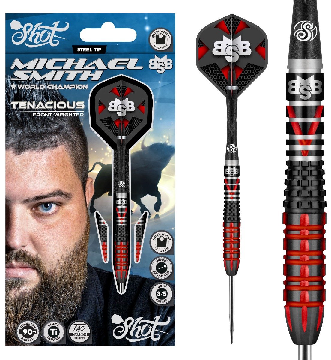 Shot Michael Smith Tenacious 90% - Dartpijlen