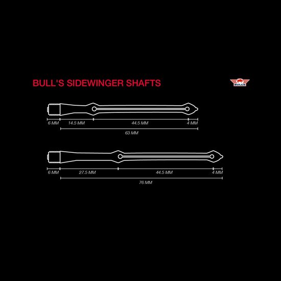 Bull's Sidewinger White - Dart Shafts van Bull's — afbeelding 2