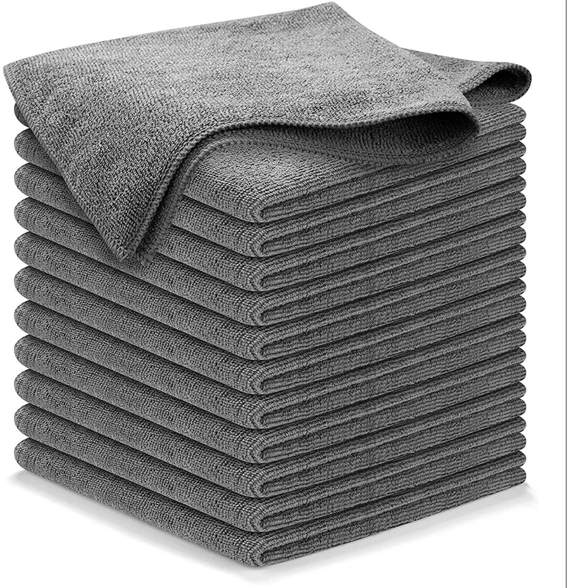 Schoonmaakdoeken - Microvezel doekjes - 12stuks - 40x40cm - Geschikt voor raam, schoonmaak, ruiten, auto - Wisser - Reiniger - Schoonmaak doeken - Poets doek - Droogdoek - Vaatdoekjes - Schoonmaaktextiel - grijs