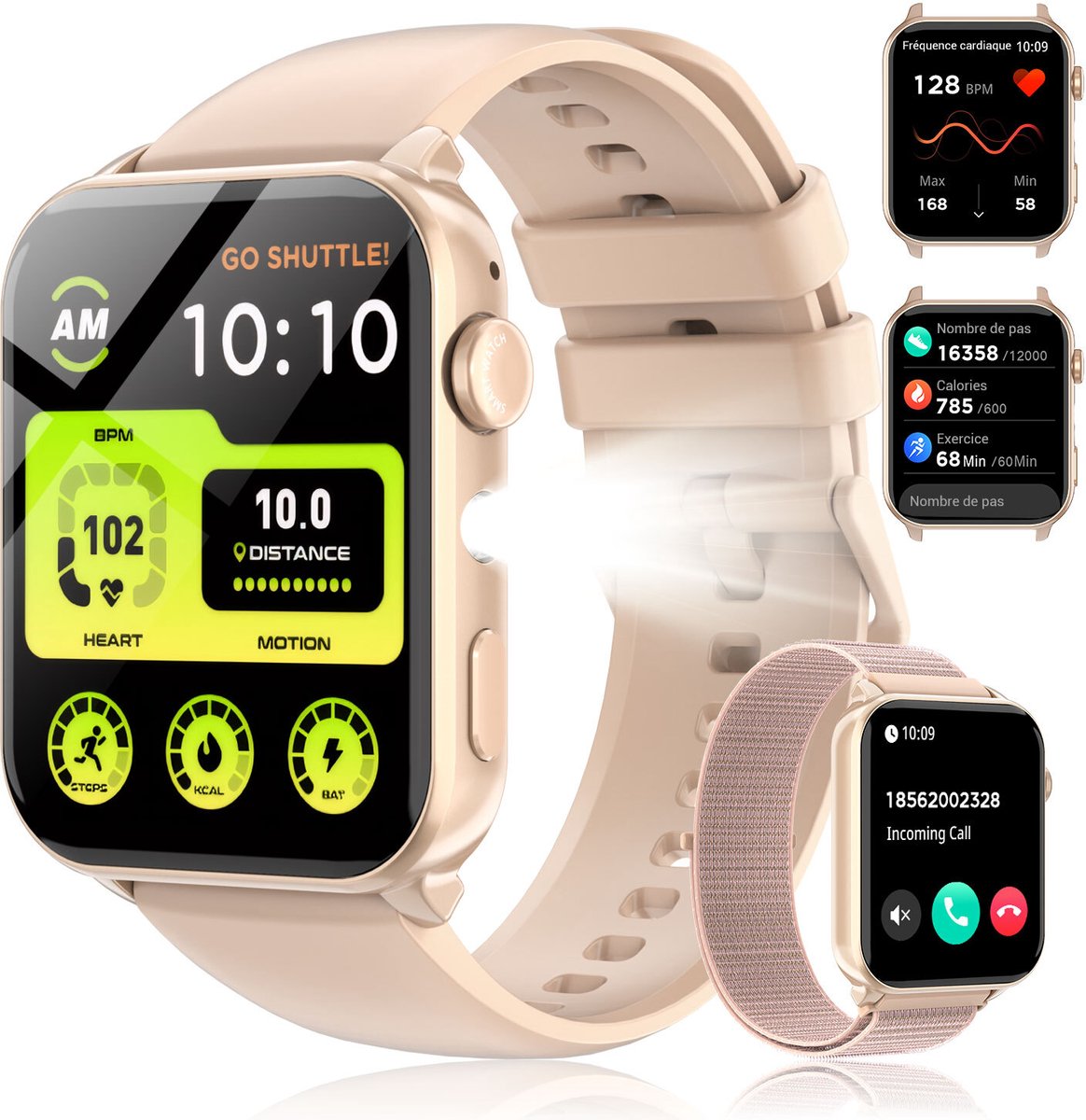 Blackview Smartwatch R30MAX - Smartwatch Dames - Sporthorloge Dames & Heren - Stappenteller Horloge - Hartslagmeter – Bloeddrukmeter - Slaapmonitor - Saturatiemeter – Incl. 1 Bandjes - Roze