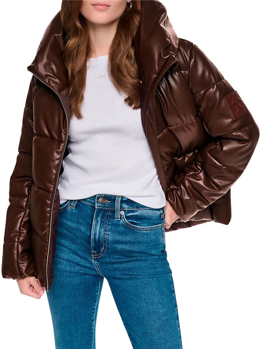 Dkny Dw4000364 Gewatteerde Jas Bruin L Vrouw