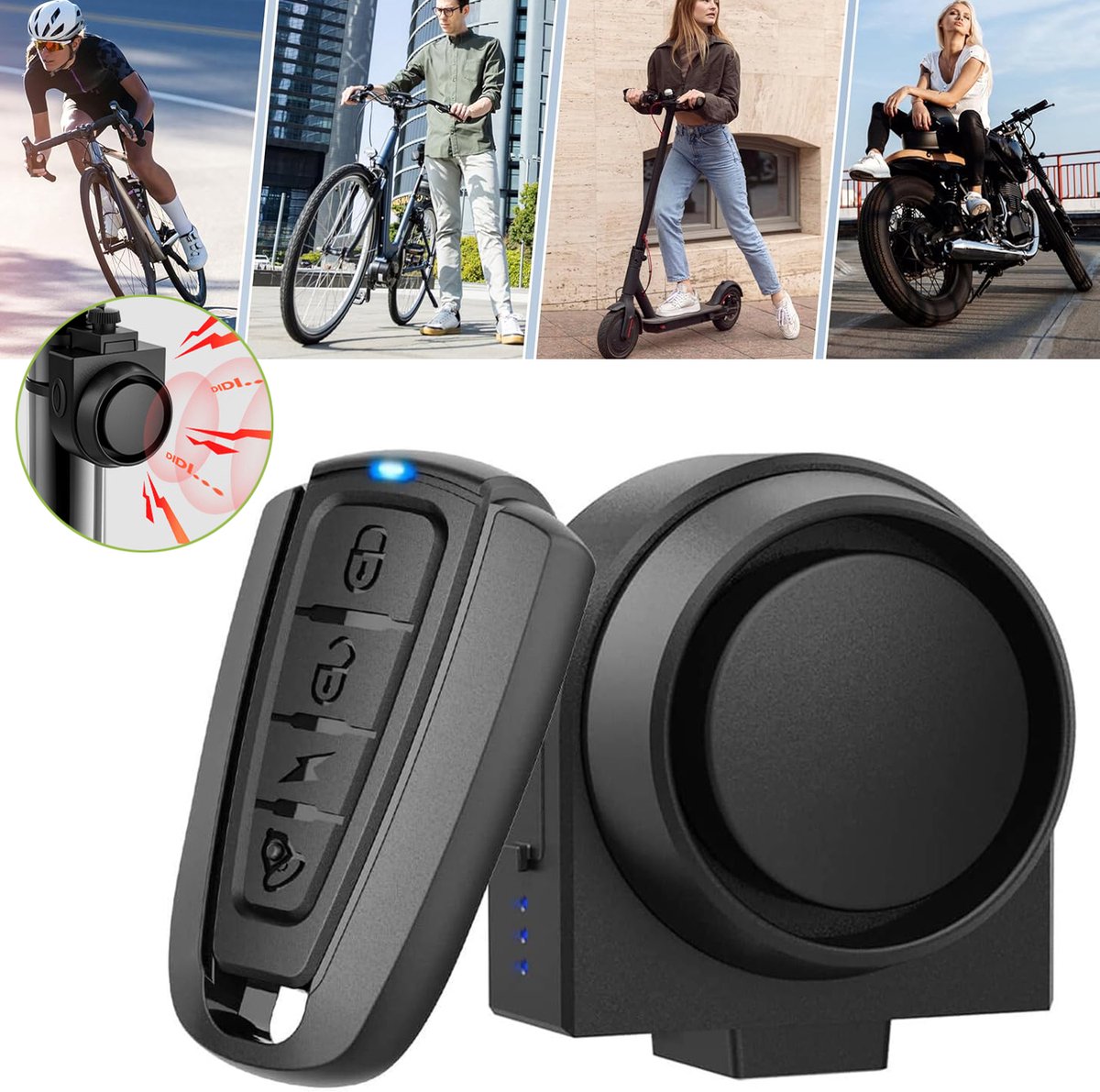 Fietsalarmsysteem Met Afstandsbediening - 115dB Motorfietsalarmsysteem - Draadloze Bewegingssensor - Waterdichte Sirene Voor Fiets