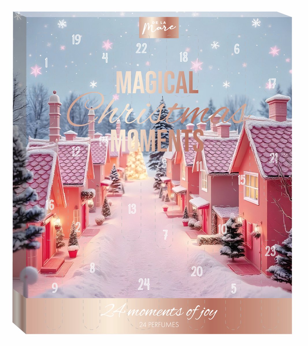 DLM Luxe Adventskalender met 24 mini parfum flesjes - Kersthuisjes