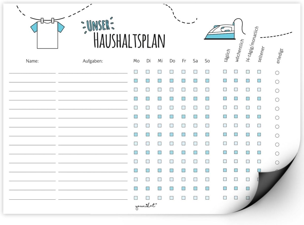 Huishoudplanner - Wit - DIN A4 - Magnetisch en Herbruikbaar - Voor Huishoudens