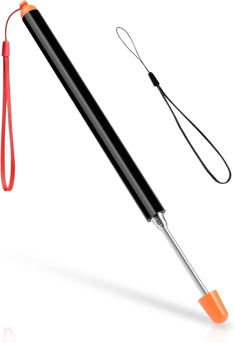 Verstelbare telescopische pointer van 120 cm met 2 lanyards, roestvrij staal, ideaal voor presentaties en onderwijs