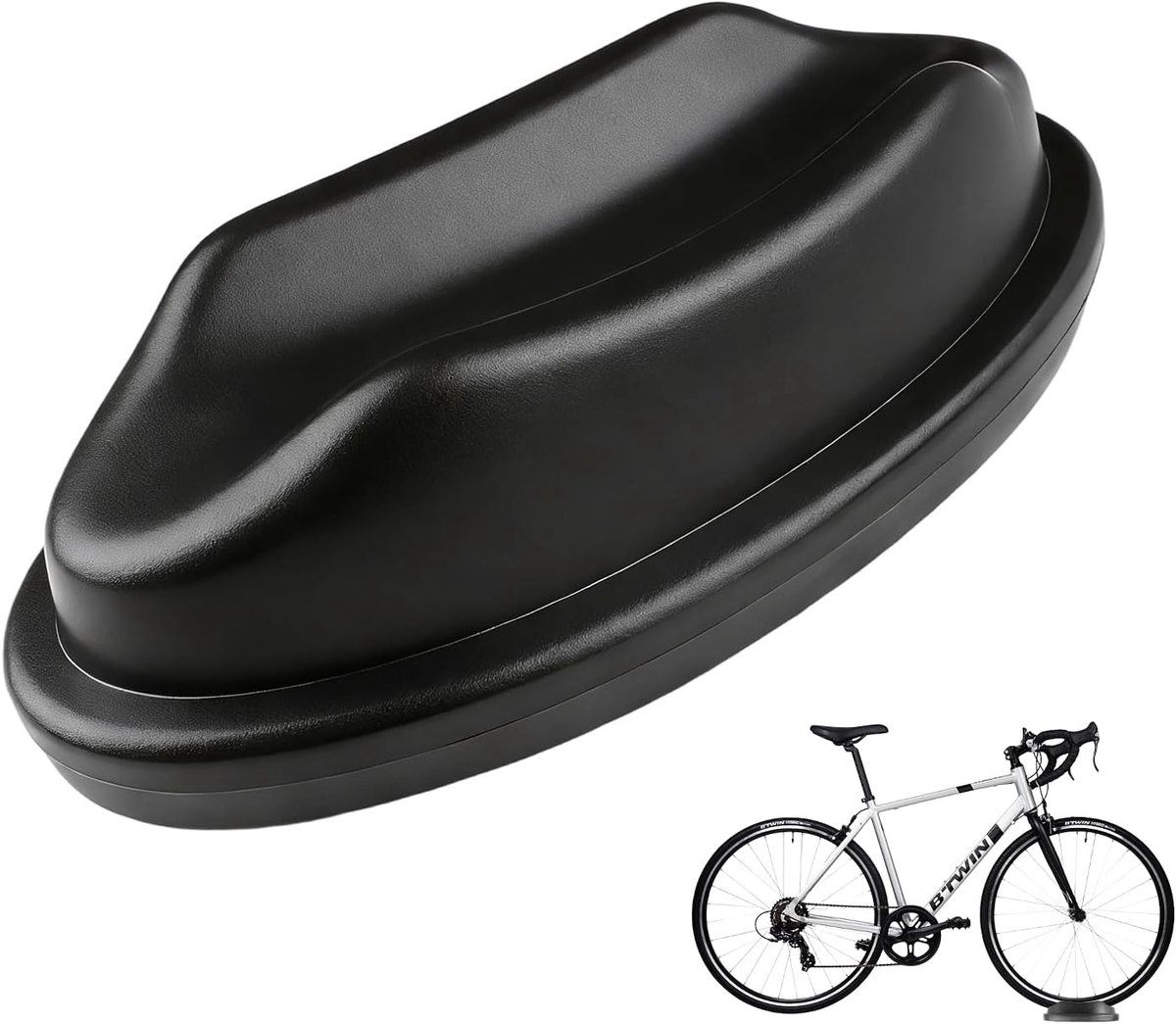 Fiets Voorwielsteun - Zwart - Voor Indoor Training - Schokabsorberende Pad voor Voorwiel