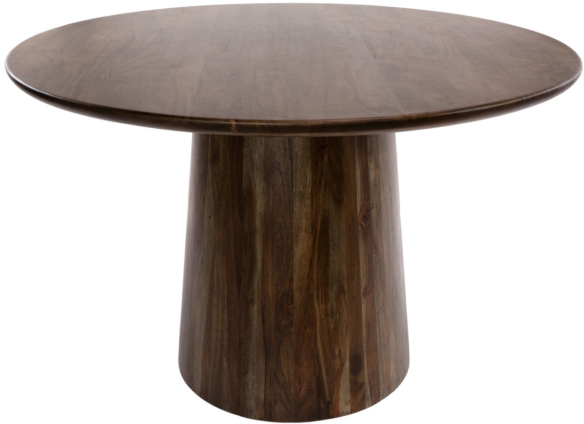Giga Meubel Eettafel Central - Rond Bruin Hout - Ø130cm