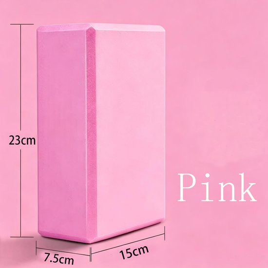 2 stuks - Yogablokken - EVA yogablokken - Schuimblokken - Dansblokken - Yoga Schuimblok - Antislip - 23x15x7,5 cm - Roze - Geschikt voor yoga- en pilatesoefeningen thuis — afbeelding 2