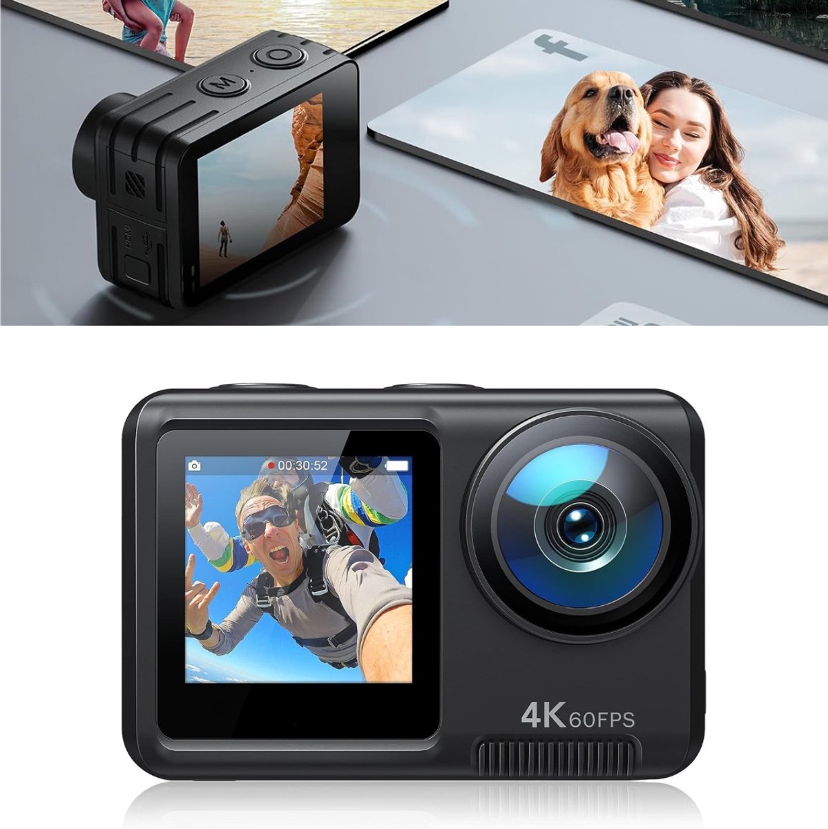 CRLYN® Actie Camera - Onderwater Camera - Avontuur Vastleggen - Zwart