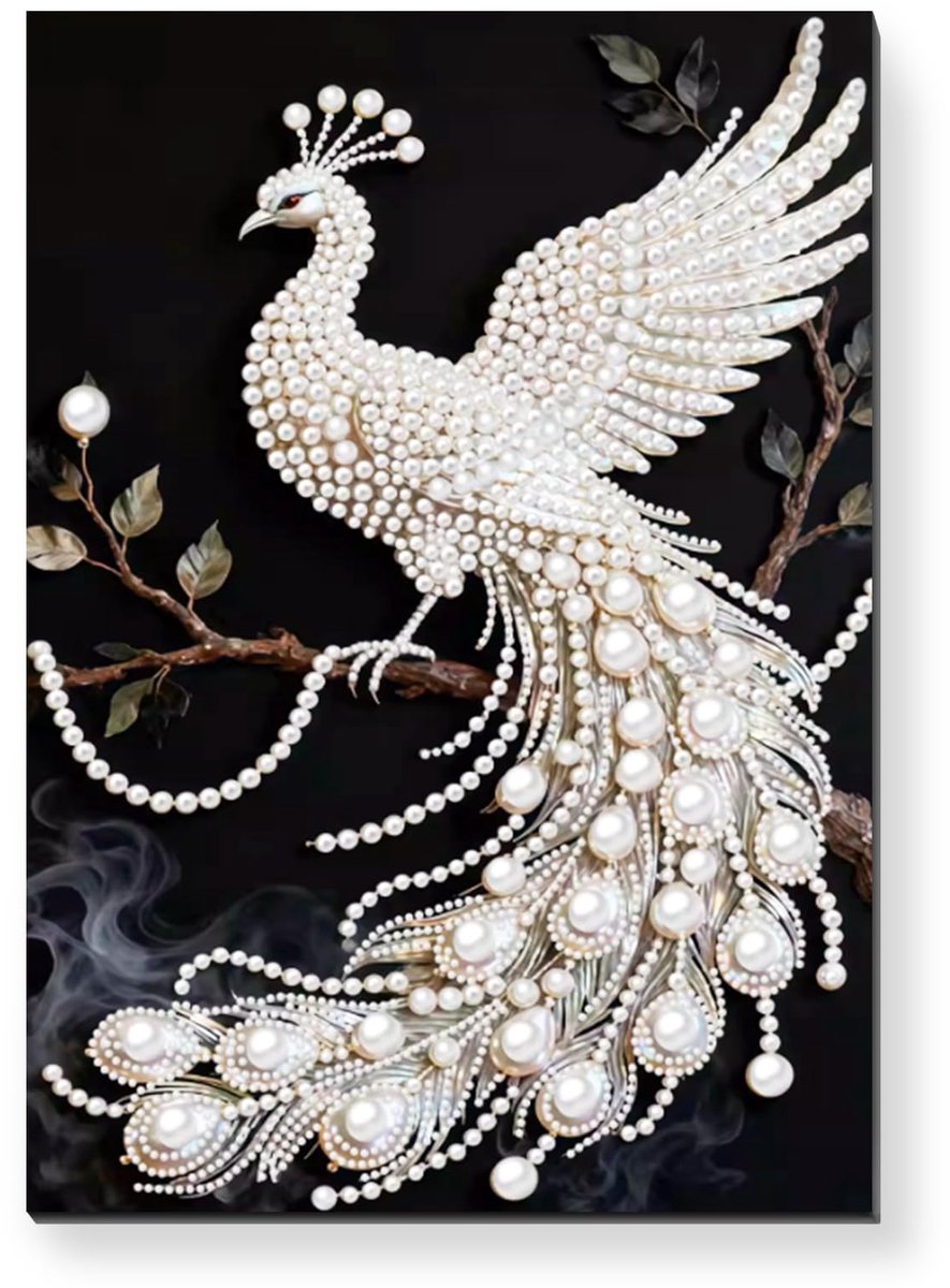 Casalora Diamond Painting Pauw - 5D Diamant Schilderen - Speciale Steentjes - DIY Set - 30 x 40 cm - B