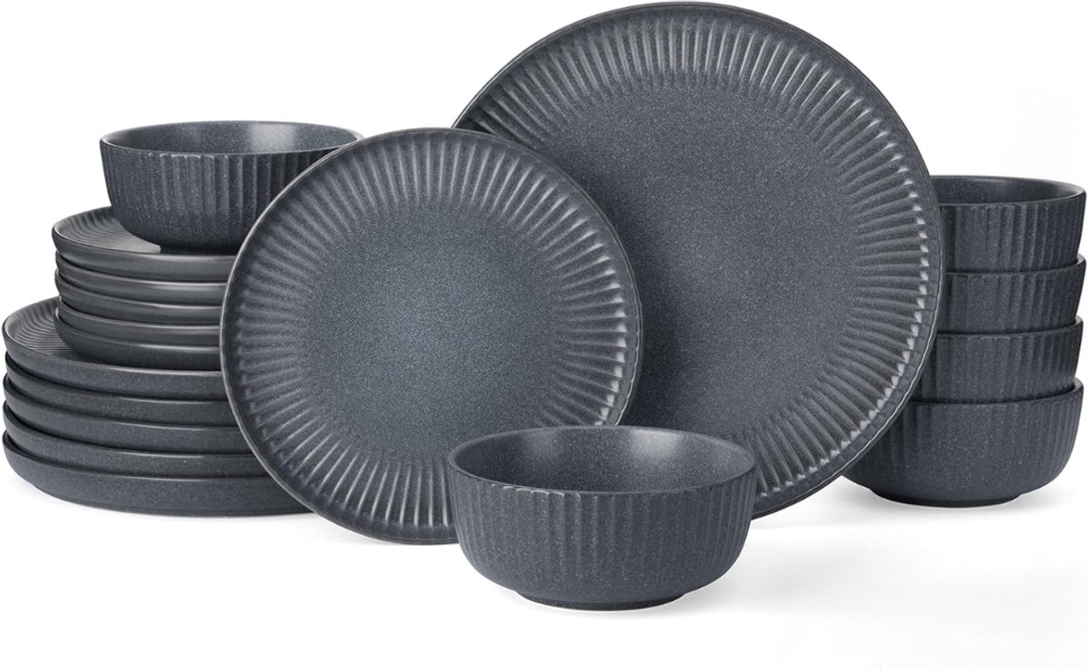 Lìon® Serviesset - Magnetron & Vaatwasserbestendig - Serviessets - Matte Grijs - 49cm x 33cm x 31cm