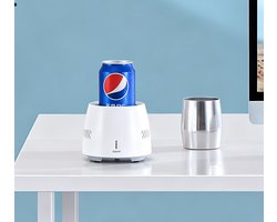 Elektrische drankbekerkoeler van 350 ml draagbare mini-drankkoeler met koelplaat bureau-bekerkoeler geschikt voor bier koffie, melk en blikjes wit voor thuis kantoor 12,5 x 10 cm