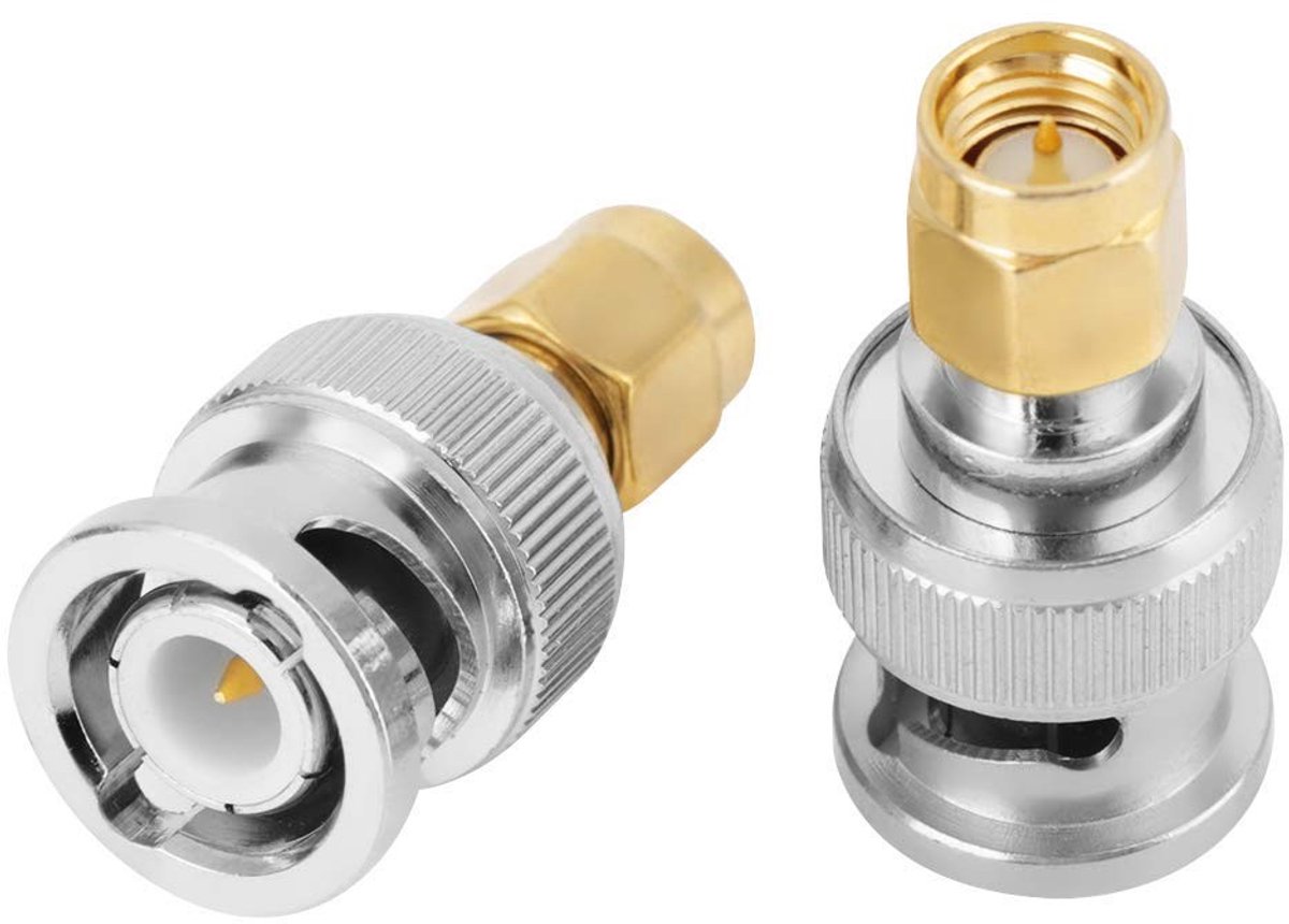 BNC naar SMA Adapter - Coaxiale Connectoren voor Signaaloverdracht - Goudgeplateerd Koper, Set van 2