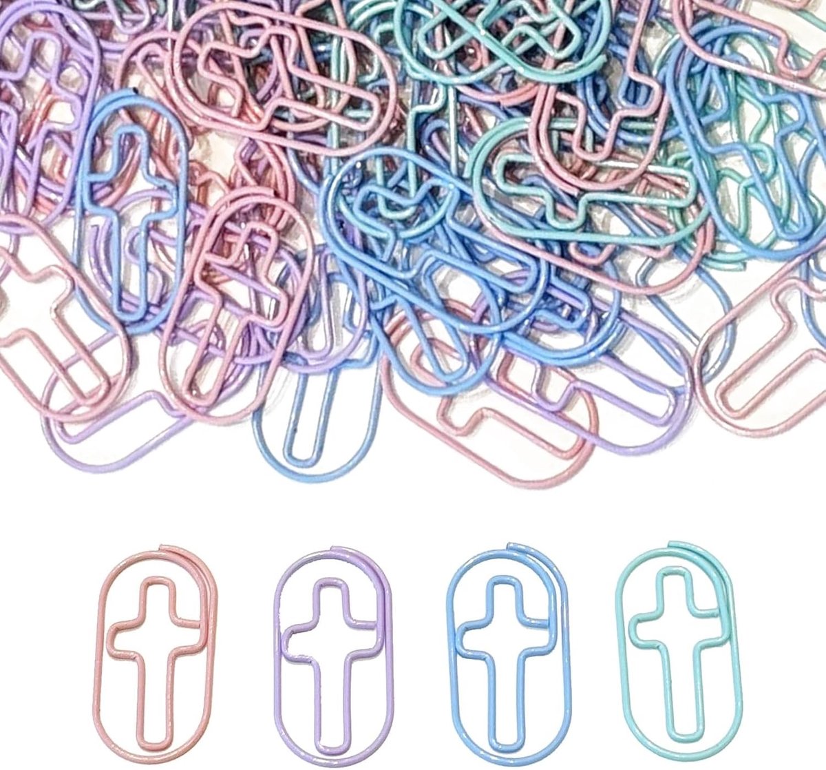 Schattige Kruisvormige Paperclips, 60 Stuks, Boekenleggers voor Bijbelstudie, Christelijke Accessoires voor Dagboeken en Cadeaus