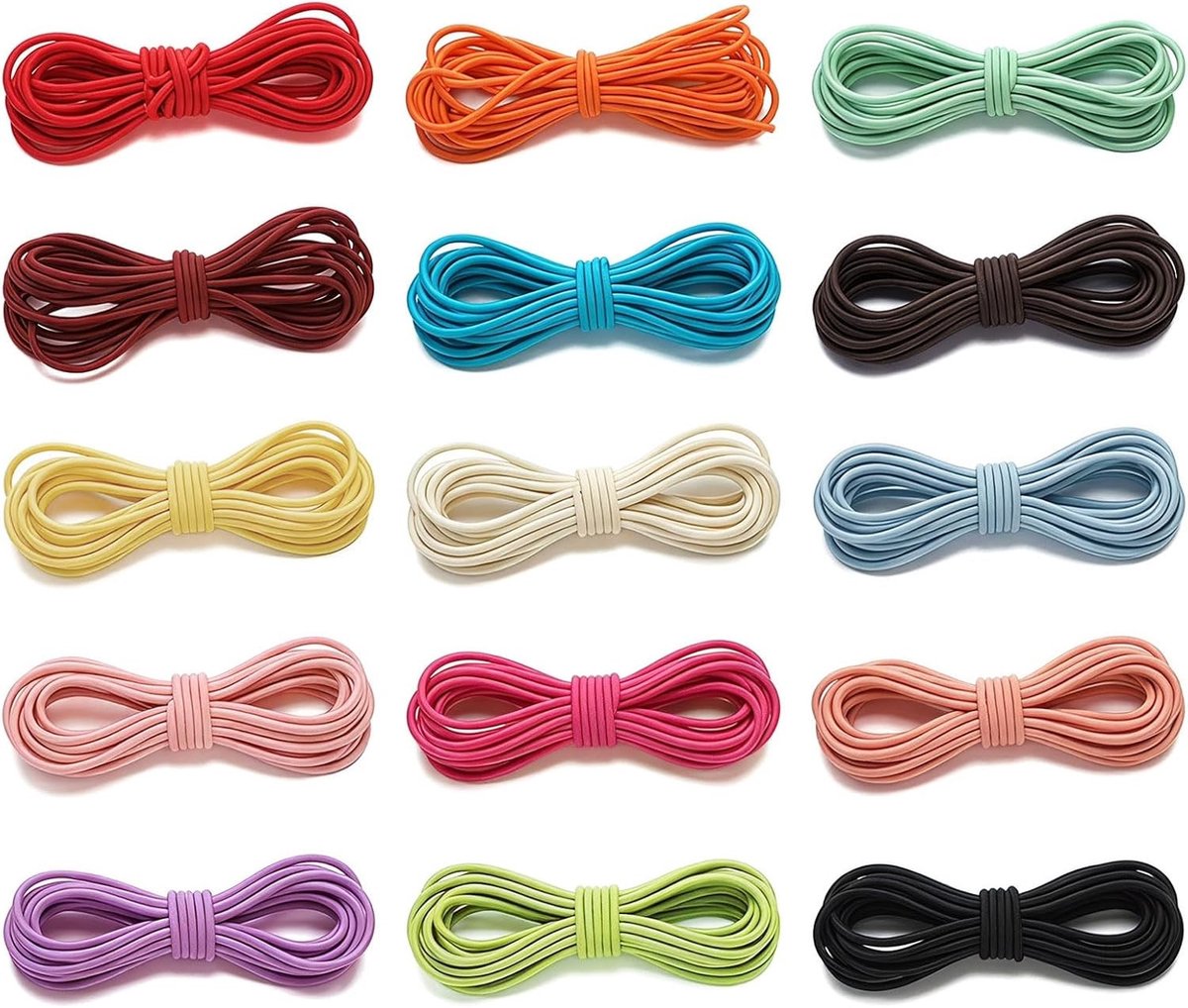 Rubberen Band voor Armbanden - Multicolor - 2 mm × 200 cm - Elastisch Rubber Koord - Voor Doe-Het-Zelf Sieraden