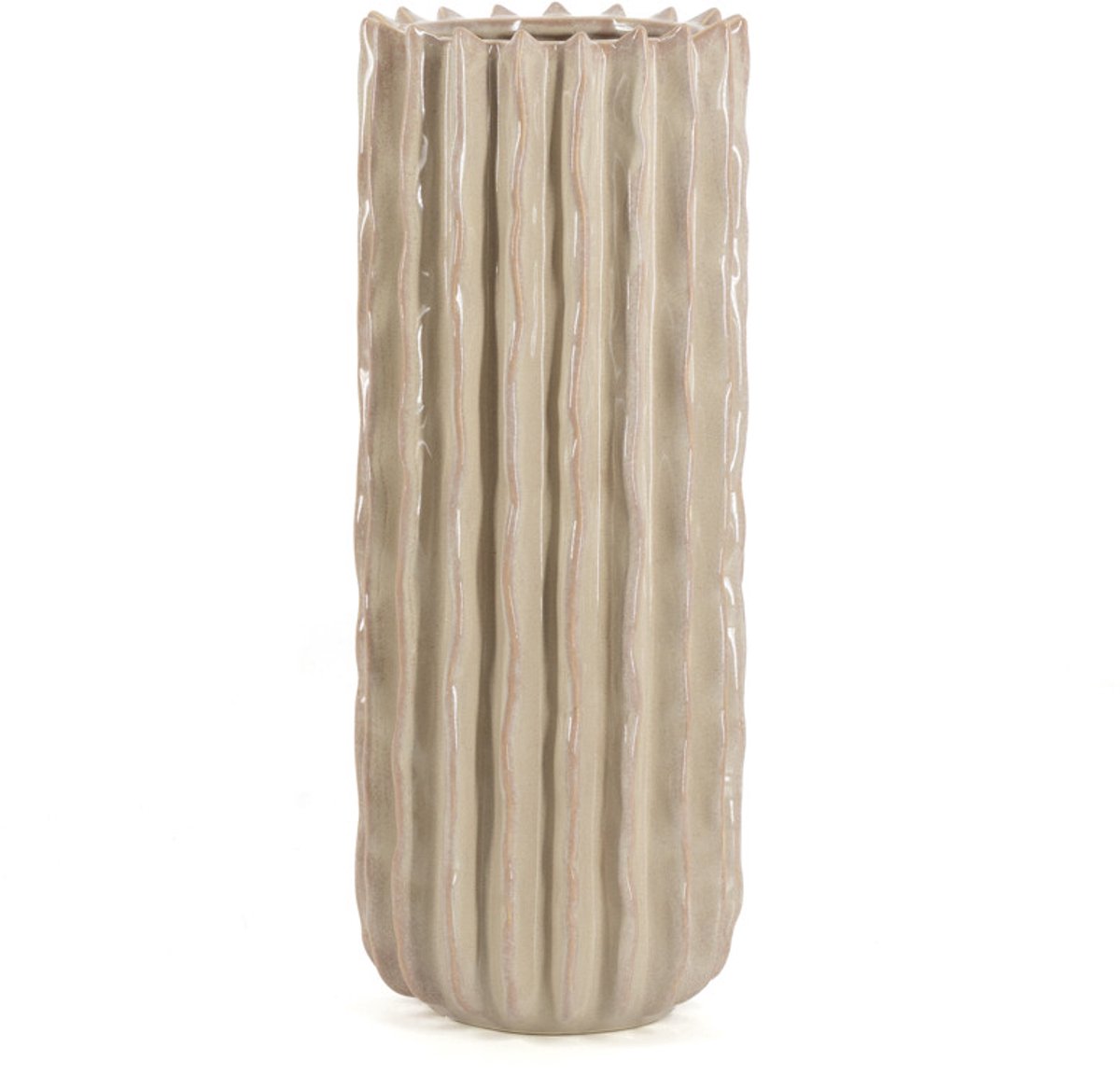Aardewerk vaas Reed M beige wb