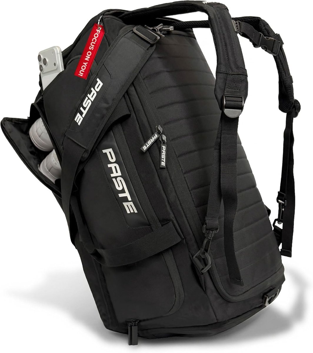 Sporttas met Rugzakfunctie - Zwart - 65 x 30 x 35 cm - Met Koelfunctie en Schoenenvak - Voor Dames en Heren