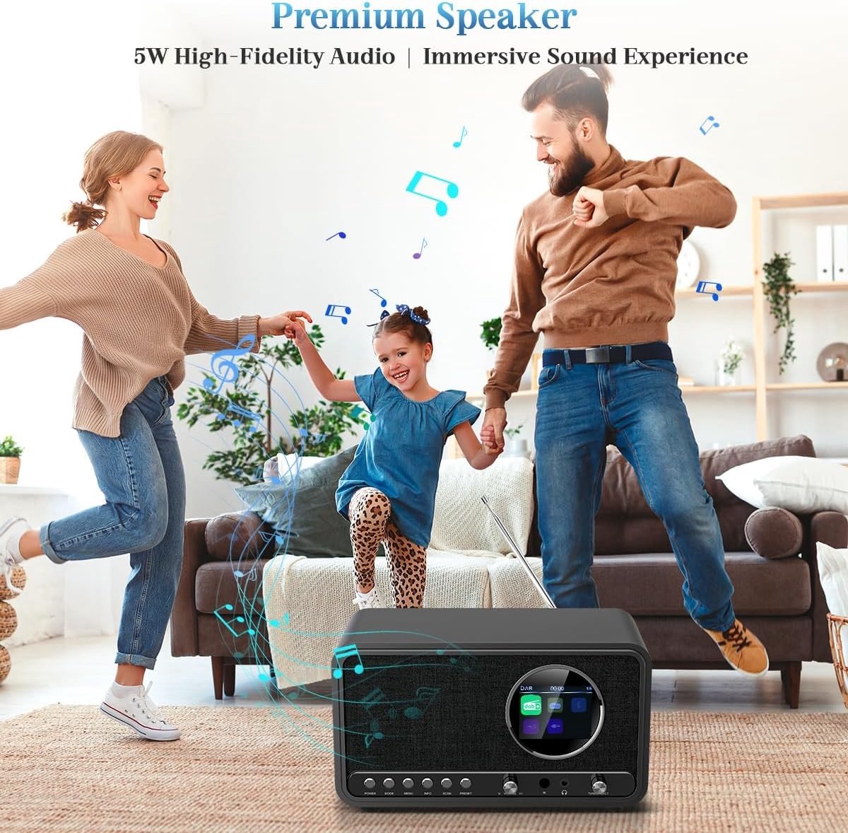 DAB+ / FM Radio met Bluetooth en Afstandsbediening - HiFi Keukenradio - Voor Thuisgebruik