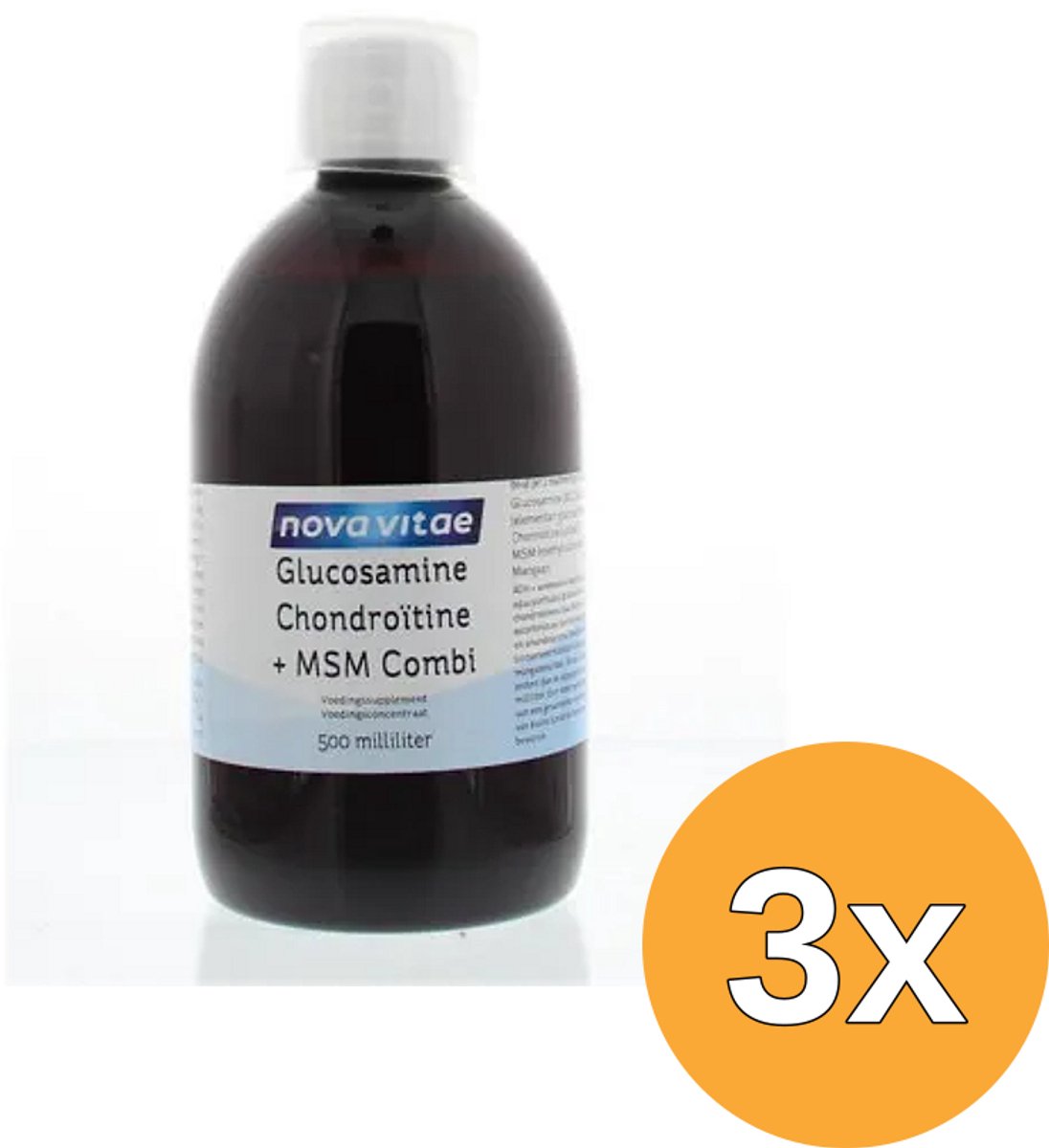 3x Nova Vitae Glucosamine Chondroitine Msm Combi (500 ml)
