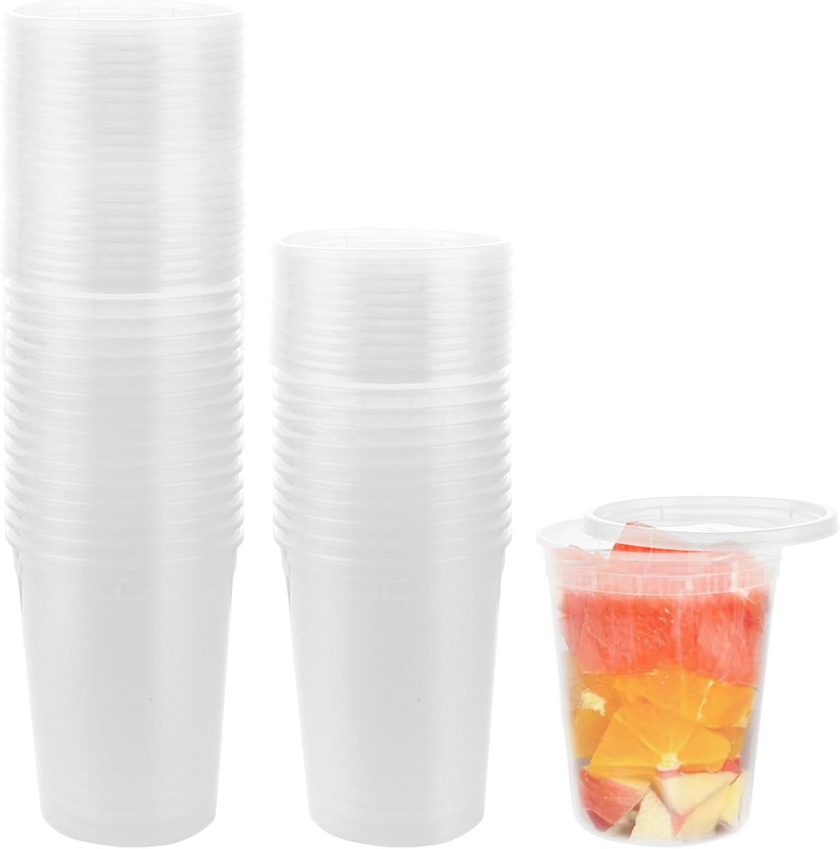 Kunststof Bewaarcontainers met Deksel - Transparant - 920 ml - BPA-vrij Voedselveilig Plastic - Voor Voedselopslag en Meenemen